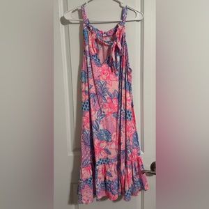 Lilly Pulitzer Saira Halter Dress NWT Size XXL 	Pink Isle Snappy Turtle